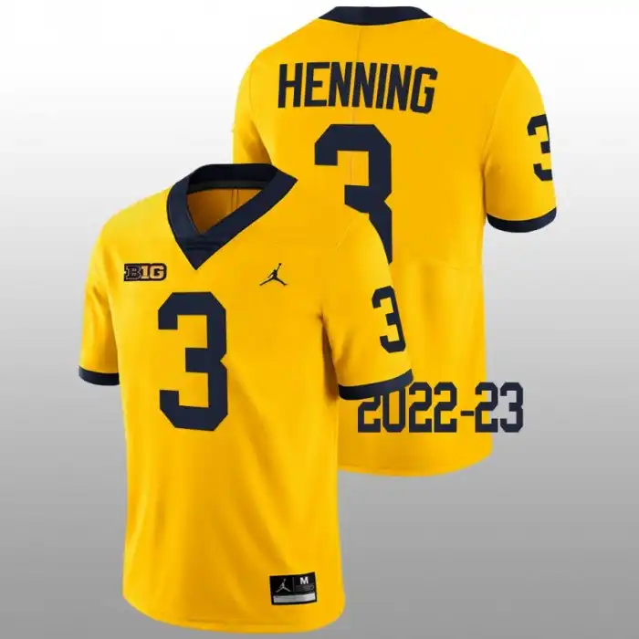 Michigan Wolverines Men's A.J. Henning #3 Maize Limited 2022-23 College Football Jersey 2415HFAU5