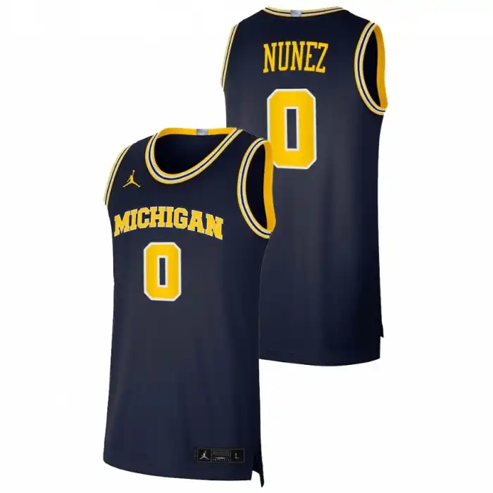 Michigan Wolverines Men's Adrien Nunez #0 Navy 2021 Swingman Dri-FIT College Basketball Jersey 2415CZVM3