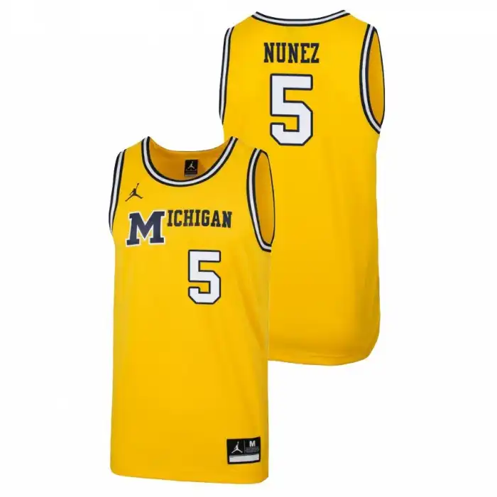 Michigan Wolverines Men's Adrien Nunez #5 Throwback 1989 Replica Maize College Basketball Jersey 2415AXMG8