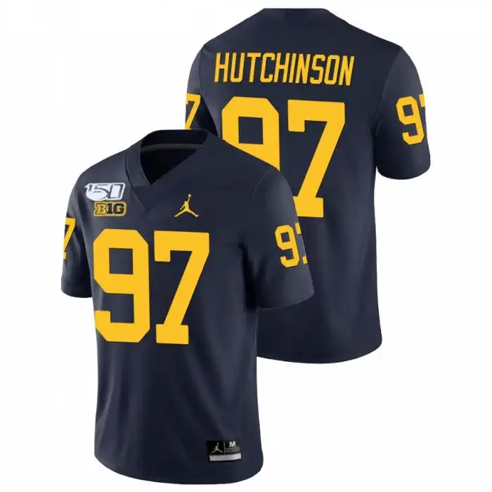 Michigan Wolverines Men's Aidan Hutchinson #97 Alumni Navy Game Player College Football Jersey 2415BANB5