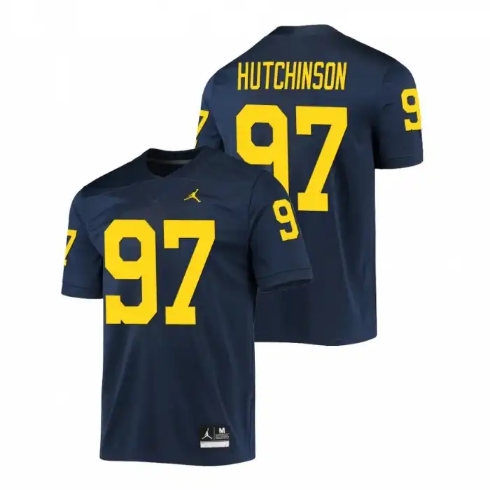 Michigan Wolverines Men's Aidan Hutchinson #97 Game Navy College Football Jersey 2415YIGO6