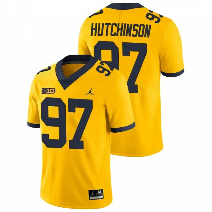 Michigan Wolverines Men's Aidan Hutchinson #97 Game Yellow College Football Jersey 2415AMPX2