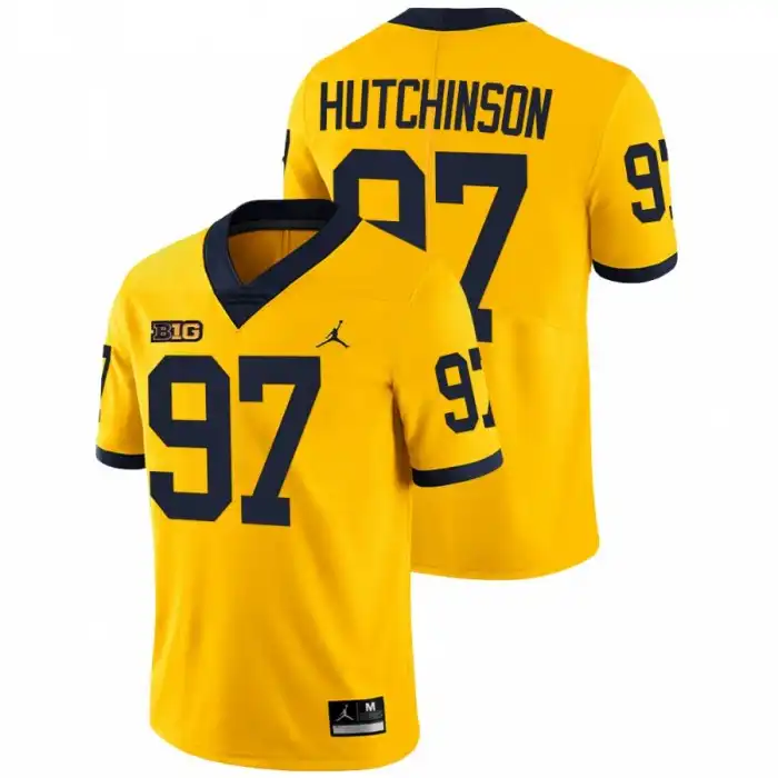 Michigan Wolverines Men's Aidan Hutchinson #97 Limited Maize College Football Jersey 2415XFOC3