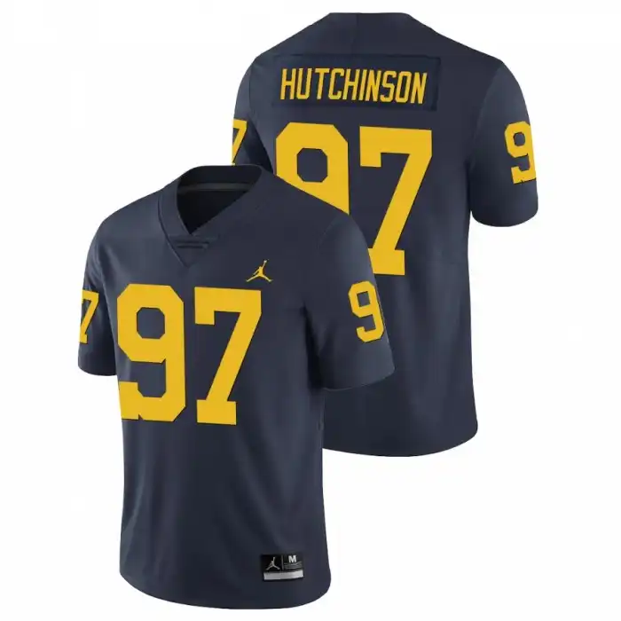 Michigan Wolverines Men's Aidan Hutchinson #97 Limited Navy College Football Jersey 2415LDRK8