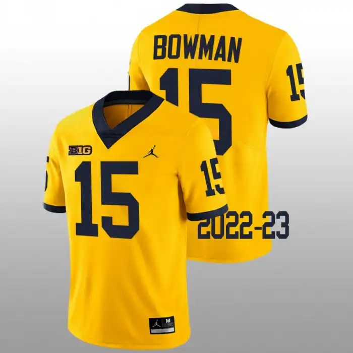 Michigan Wolverines Men's Alan Bowman #15 Maize Limited 2022-23 College Football Jersey 2415QWJZ8