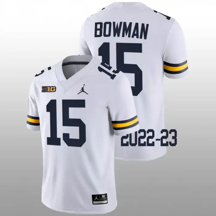 Michigan Wolverines Men's Alan Bowman #15 White 2022-23 Game College Football Jersey 2415PETH5