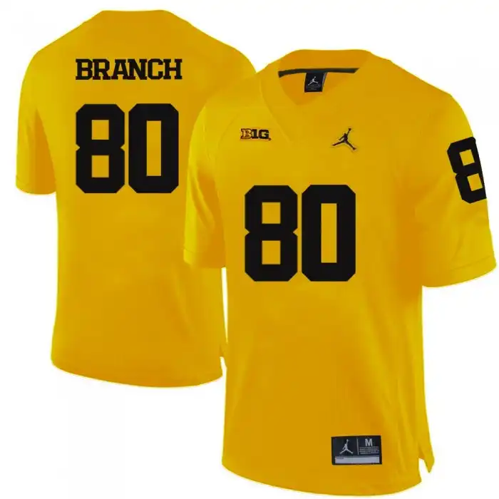 Michigan Wolverines Men's Alan Branch #80 Yellow College Football Jersey 2415DZNO0