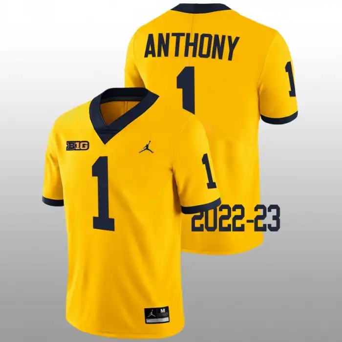 Michigan Wolverines Men's Andrel Anthony #1 Maize Limited 2022-23 College Football Jersey 2415EBXE6