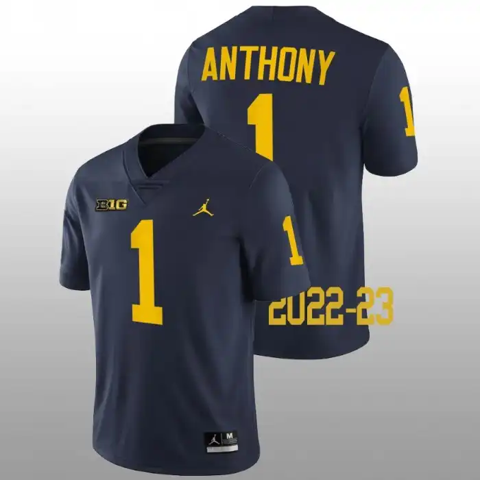 Michigan Wolverines Men's Andrel Anthony #1 Navy 2022-23 Game College Football Jersey 2415WEUH6