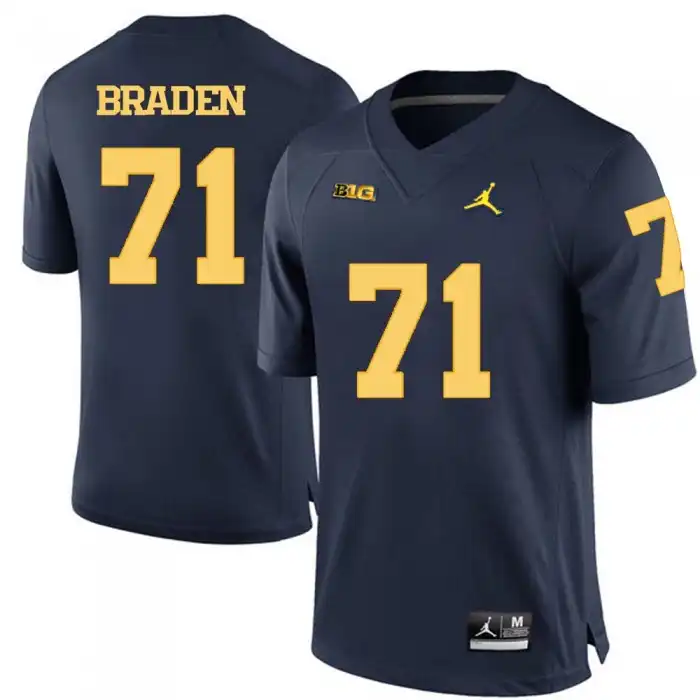 Michigan Wolverines Men's Ben Brade #71 Blue Navy n College Football Jersey 2415ZJZC4