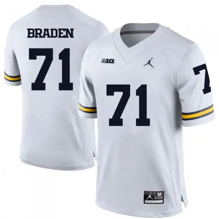 Michigan Wolverines Men's Ben Brade #71 n White College Football Jersey 2415UXVF1