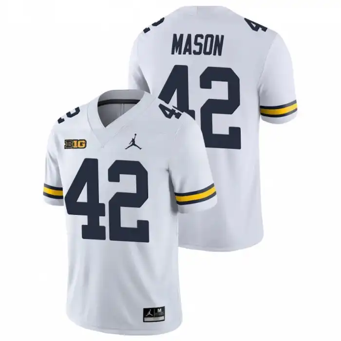 Michigan Wolverines Men's Ben Mason #42 Game White College Football Jersey 2415ECIH1