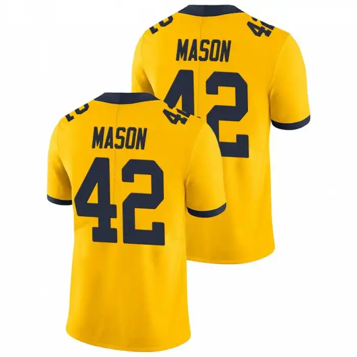 Michigan Wolverines Men's Ben Mason #42 Game Yellow College Football Jersey 2415BWRZ1