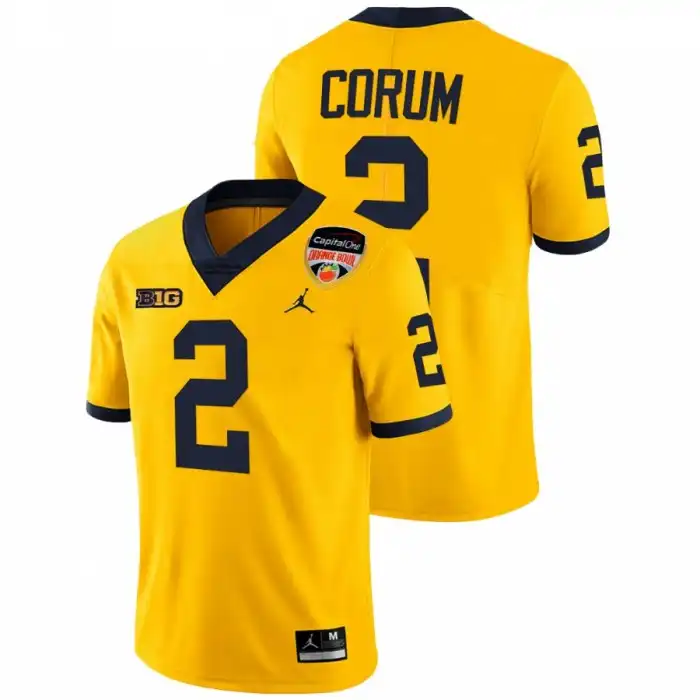 Michigan Wolverines Men's Blake Corum #2 Limited Playoffs 2021 Orange Bowl Maize College Football Jersey 2415WDZO0