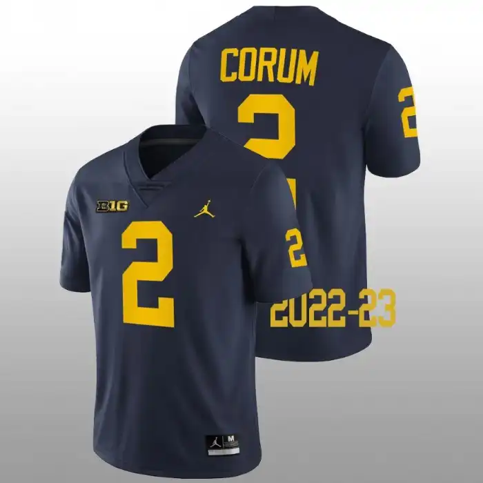 Michigan Wolverines Men's Blake Corum #2 Navy 2022-23 Game College Football Jersey 2415IZXG8