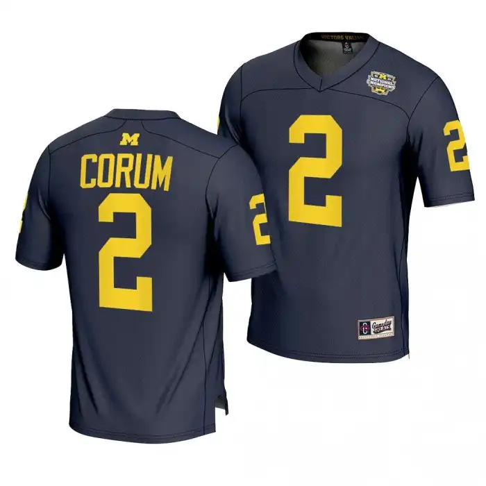 Michigan Wolverines Men's Blake Corum #2 Navy CFBPlayoff 2023 National Champions Lightweight Fashion College Football Jersey 2415LKRZ4