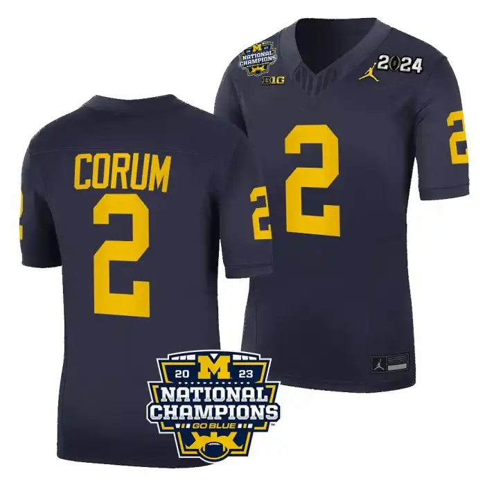 Michigan Wolverines Men's Blake Corum #2 Navy CFBPlayoff 2023 National Champions Limited FUSE College Football Jersey 2415MKTF3