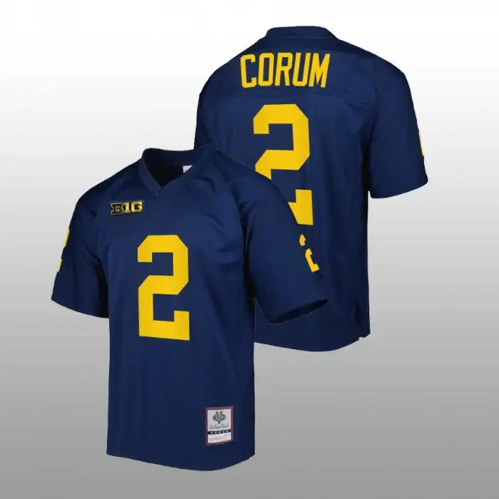 Michigan Wolverines Men's Blake Corum #2 Navy Mitchell Ness Authentic College Football Jersey 2415LGWE5