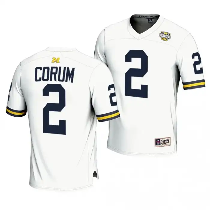 Michigan Wolverines Men's Blake Corum #2 White CFBPlayoff 2023 National Champions Lightweight Fashion College Football Jersey 2415HVBB8