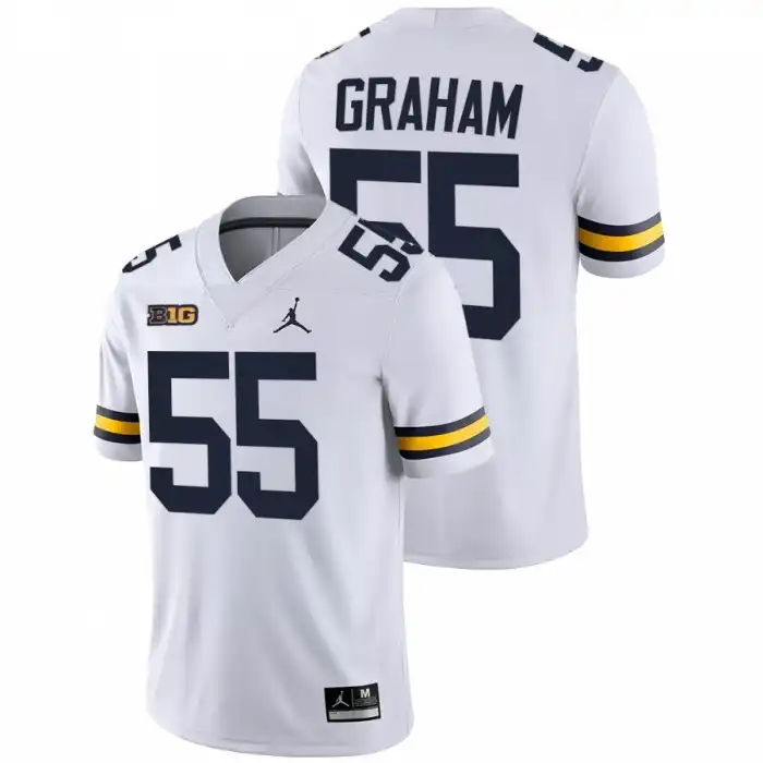 Michigan Wolverines Men's Brandon Graham #55 NFL White Game Alumni College Football Jersey 2415FYQS7