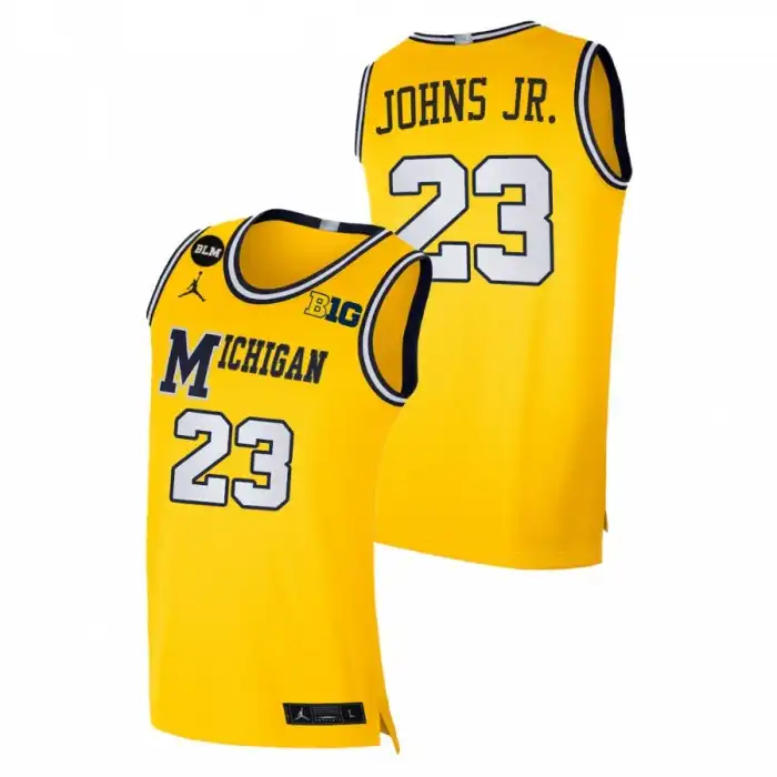 Michigan Wolverines Men's Brandon Johns Jr. #23 Yellow 2021 BLM Limited Social Justice College Football Jersey 2415KUKE2