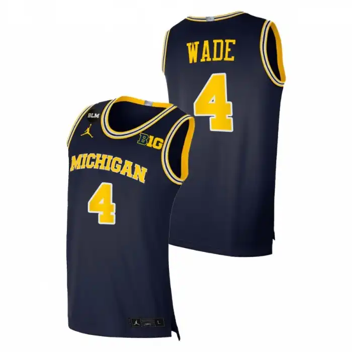 Michigan Wolverines Men's Brandon Wade #23 BLM Navy College Basketball Jersey 2415XEJF0