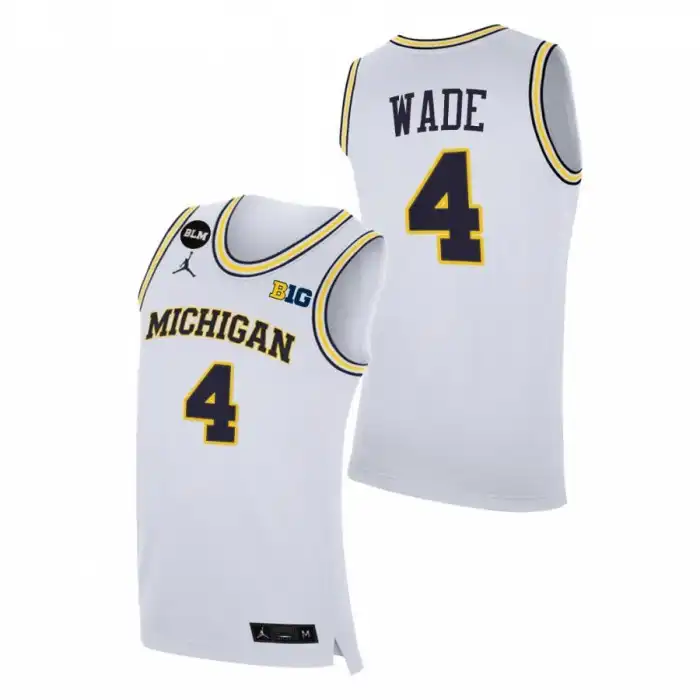 Michigan Wolverines Men's Brandon Wade #23 BLM White College Basketball Jersey 2415PNXU2