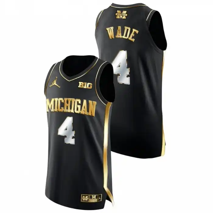 Michigan Wolverines Men's Brandon Wade #23 Black Golden Edition College Basketball Jersey 2415POAK8