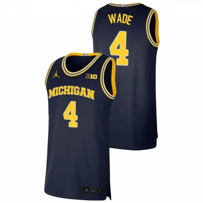 Michigan Wolverines Men's Brandon Wade #4 Limited Navy College Basketball Jersey 2415UMRV5