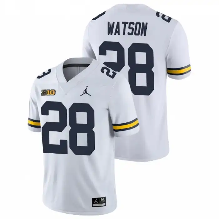 Michigan Wolverines Men's Brandon Watson #28 Game White College Football Jersey 2415OELL1