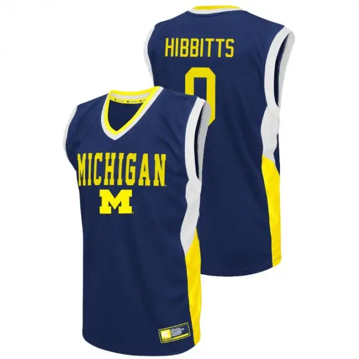 Michigan Wolverines Men's Brent Hibbitts #0 Fadeaway Blue College Basketball Jersey 2415BKFC1