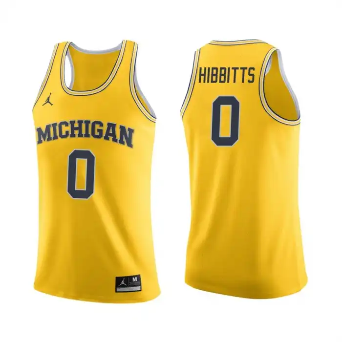 Michigan Wolverines Men's Brent Hibbitts #0 Maize College Basketball Jersey 2415IPXW6