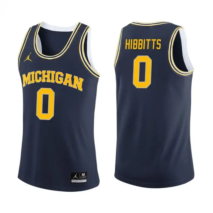 Michigan Wolverines Men's Brent Hibbitts #0 Navy College Basketball Jersey 2415ETGE2