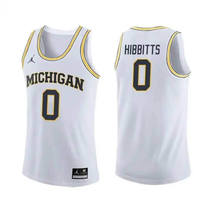 Michigan Wolverines Men's Brent Hibbitts #0 White College Basketball Jersey 2415PUFS6