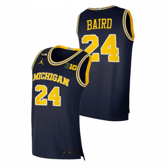 Michigan Wolverines Men's C.J. Baird #24 BLM Navy College Basketball Jersey 2415QCEW8