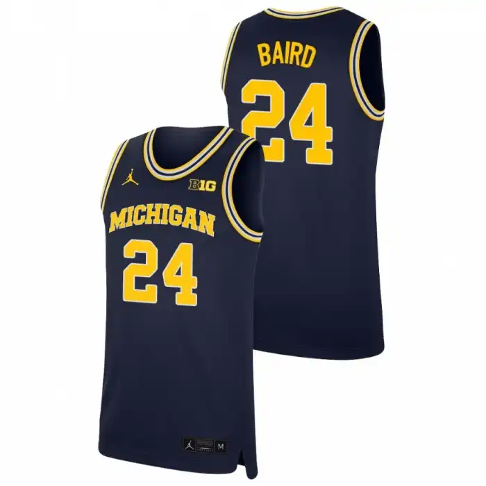 Michigan Wolverines Men's C.J. Baird #24 Replica Navy College Basketball Jersey 2415FFKP4