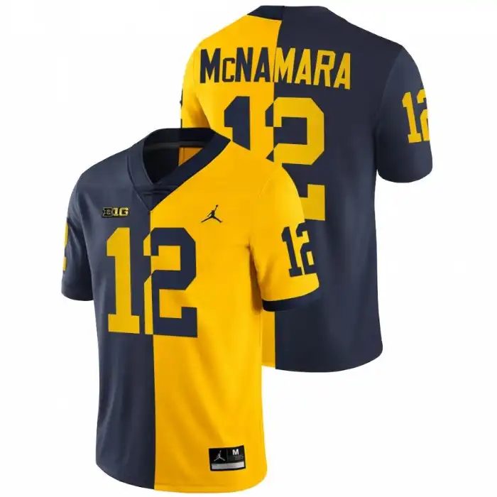 Michigan Wolverines Men's Cade McNamara #12 Navy 2021-22 Split Edition Maize College Football Jersey 2415BFEG6