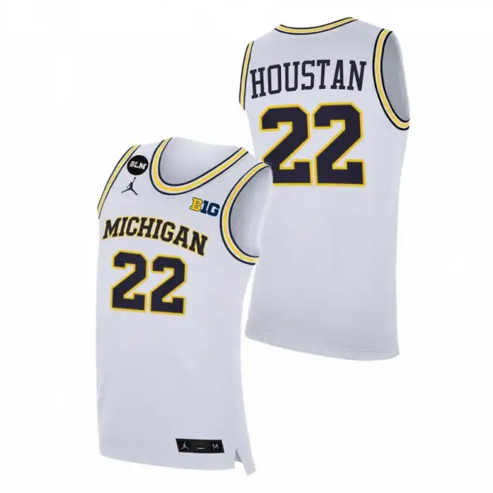 Michigan Wolverines Men's Caleb Houstan #22 2022-23 White College Basketball Jersey 2415WIYP3