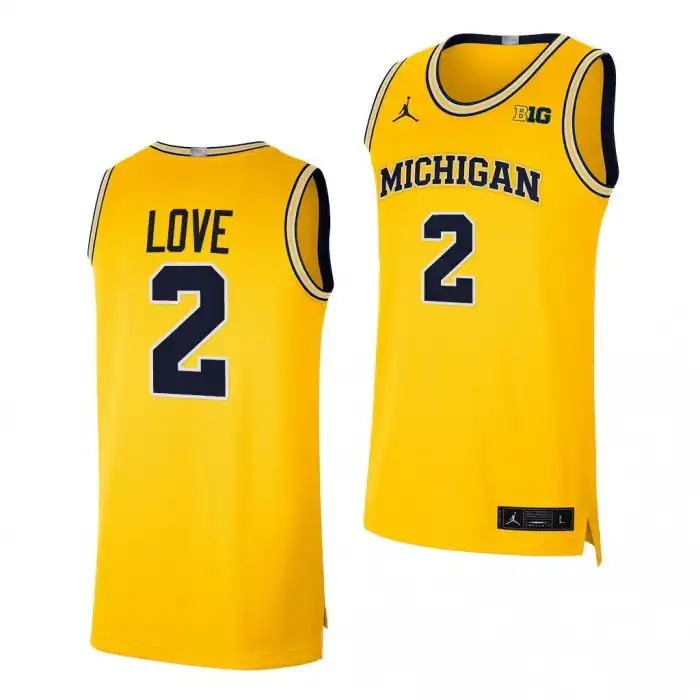 Michigan Wolverines Men's Caleb Love #2 Maize Limited College Basketball Jersey 2415JFKX7