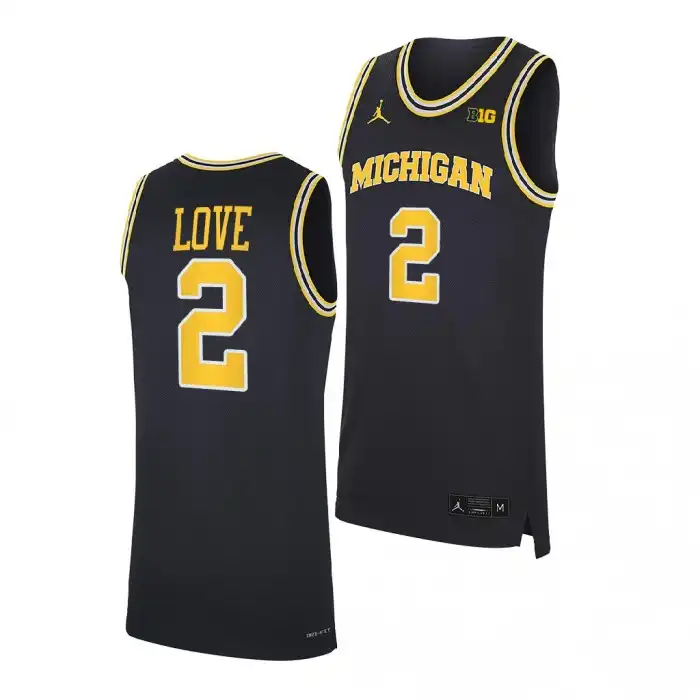 Michigan Wolverines Men's Caleb Love #2 Navy Replica College Basketball Jersey 2415FMAY3