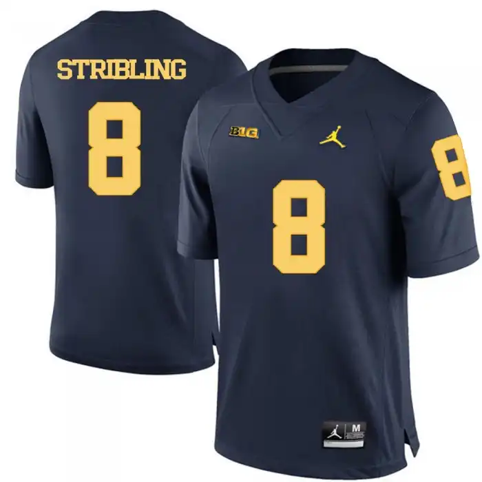 Michigan Wolverines Men's Channing Stribling #8 Blue Navy College Football Jersey 2415APCL7