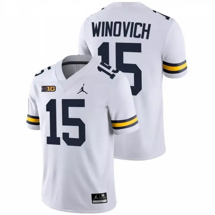 Michigan Wolverines Men's Chase Winovich #15 NFL White Game Alumni College Football Jersey 2415ZHYG8