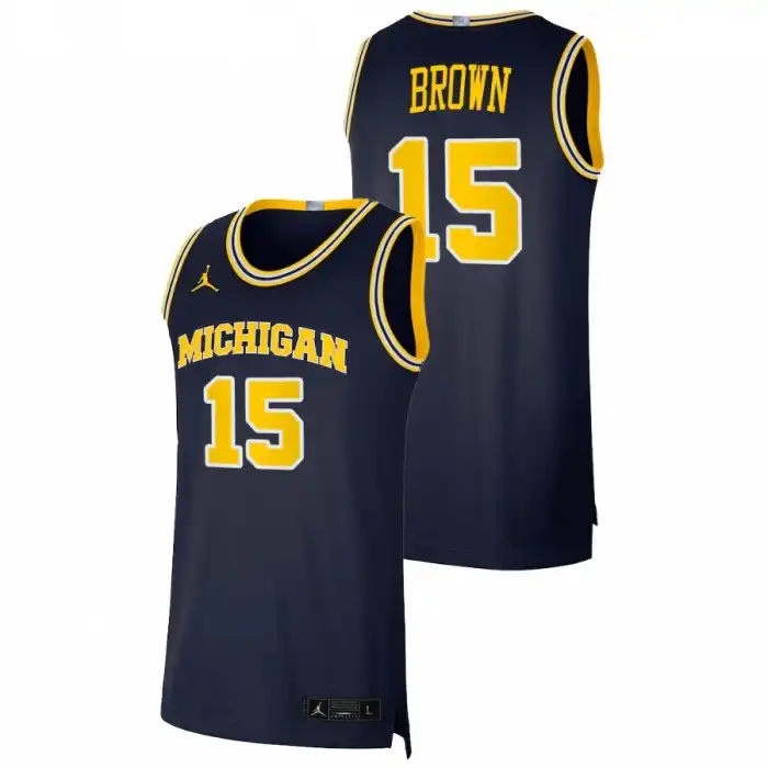 Michigan Wolverines Men's Chaundee Brown #15 Navy 2021 Swingman Dri-FIT College Basketball Jersey 2415VNGE6