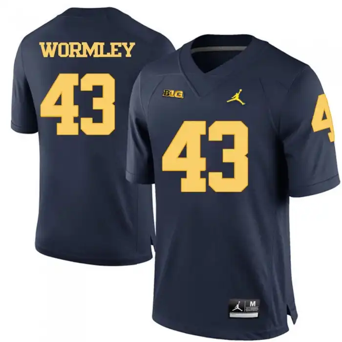 Michigan Wolverines Men's Chris Wormley #43 Blue Navy College Football Jersey 2415UJLX1