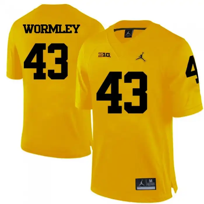 Michigan Wolverines Men's Chris Wormley #43 Yellow College Football Jersey 2415ILKL8