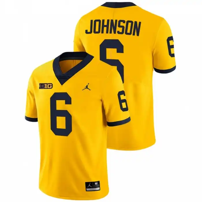 Michigan Wolverines Men's Cornelius Johnson #6 Limited Maize College Football Jersey 2415FREP1