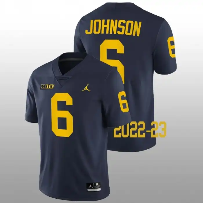 Michigan Wolverines Men's Cornelius Johnson #6 Navy 2022-23 Game College Football Jersey 2415XCCY8