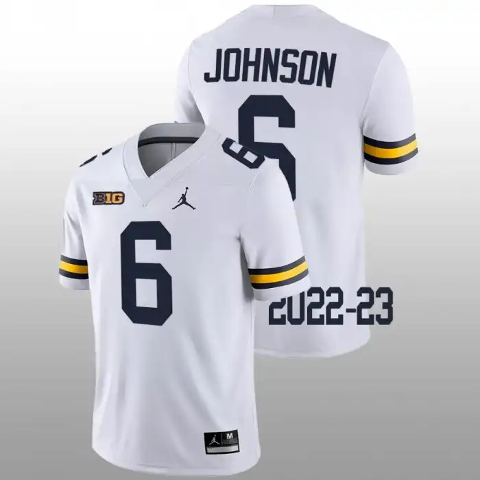 Michigan Wolverines Men's Cornelius Johnson #6 White 2022-23 Game College Football Jersey 2415PECS0