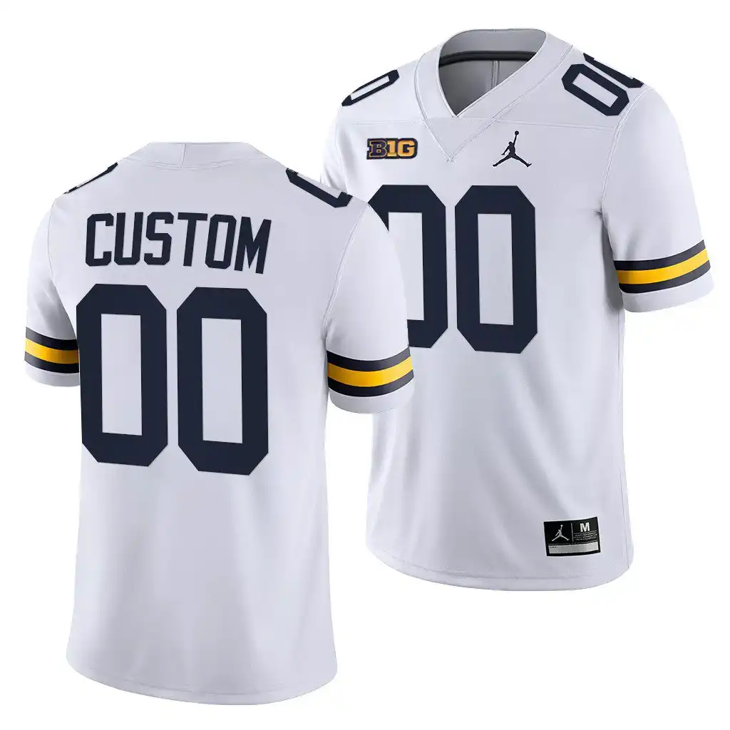 Michigan Wolverines Men's Custom #00 2021-22 White Game College Football Jersey 2415ZFTL2