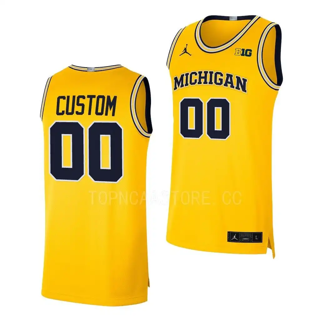 Michigan Wolverines Men's Custom #00 2022-23 Maize Limited College Basketball Jersey 2415FZTA8